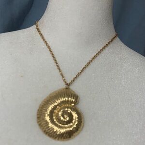 Gold Spiral Pendant Necklace